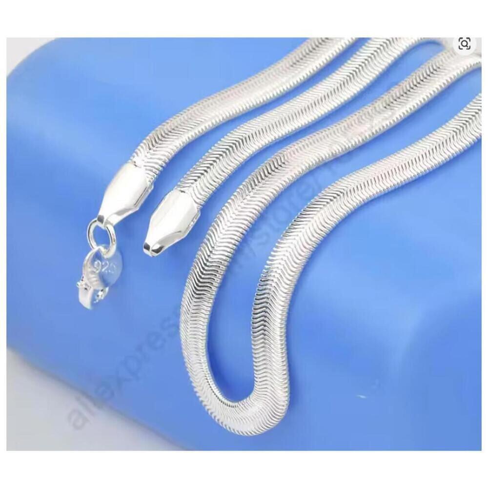 Flat snake chain - silver - 6mm 24".